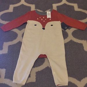 Baby Gap knit fox onesie sweater